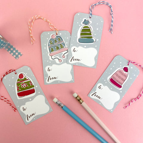 Winter Hat Gift Tags