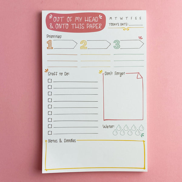 Out of My Head Daily Planner Notepad