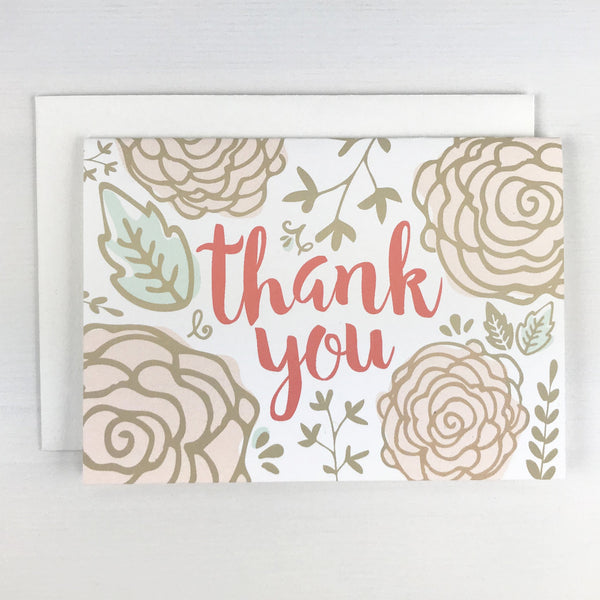 Floral Thank You Note Cards