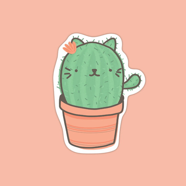 Cactus Cat Vinyl Sticker