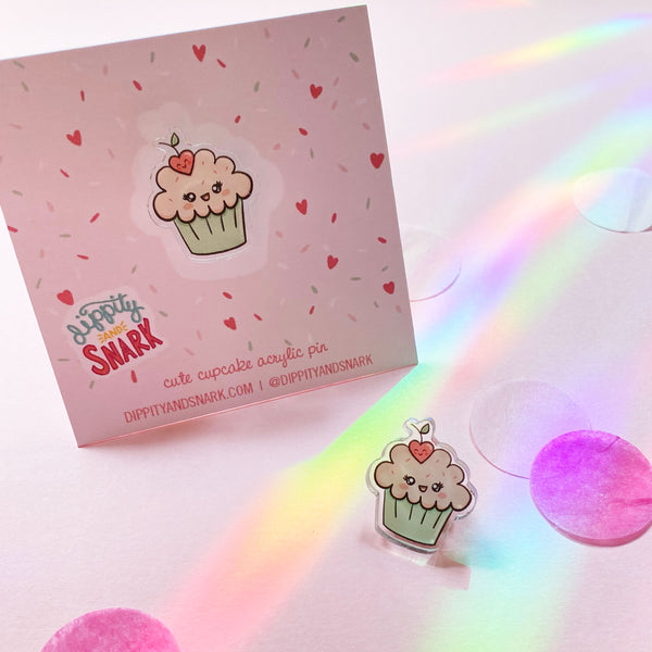 Sprinkle Cup Cake Acrylic Pin
