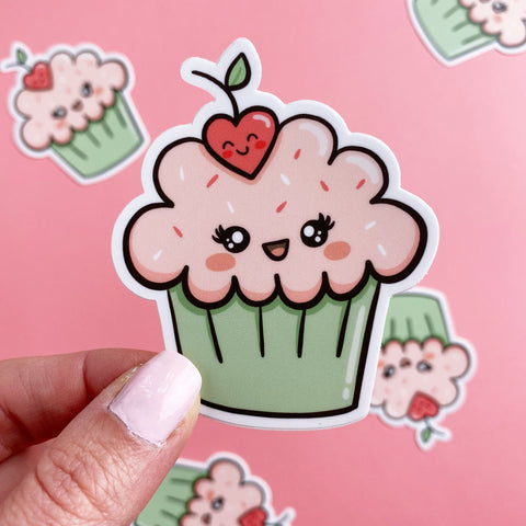 Cute Cupcake with Sprinkles Vinyl Sticker