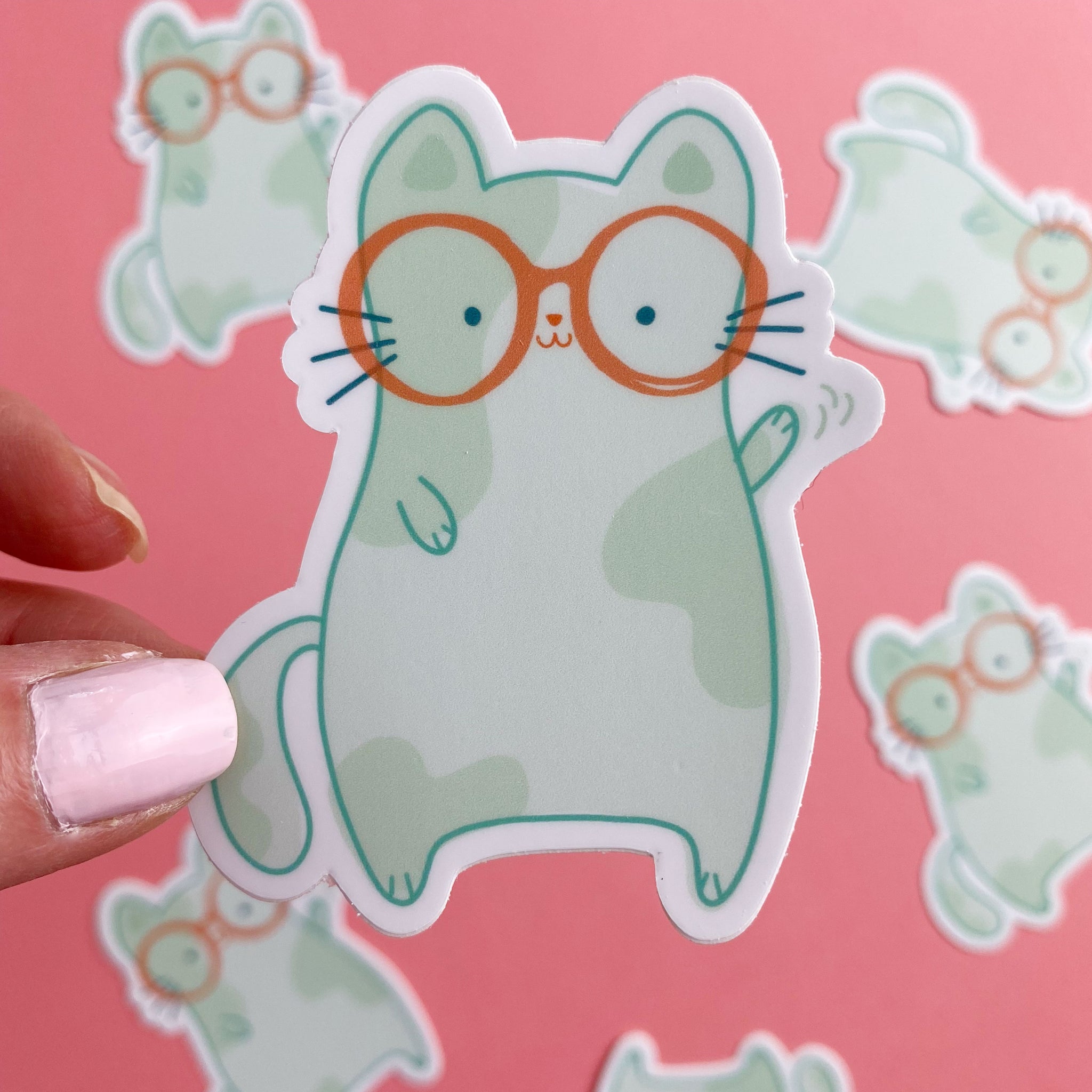 Dippity the Cat with Glasses Vinyl Sticker