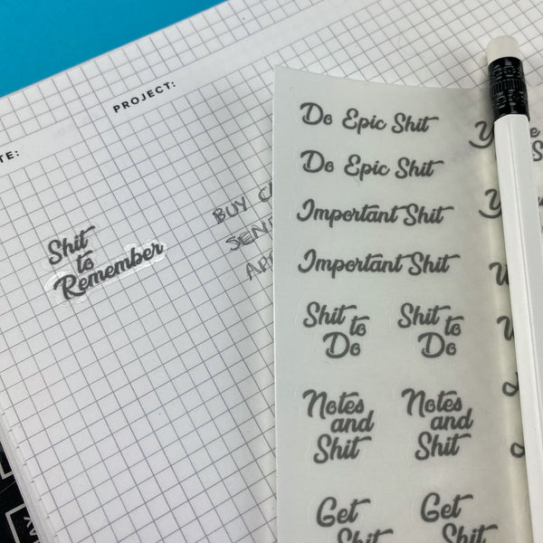 Do Epic Shit Clear Planner Sticker Sheets