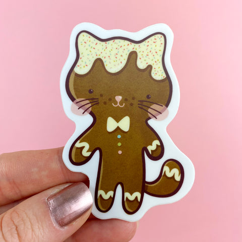 Gingerbread Cat Vinyl Sticker