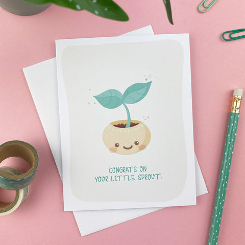 Congrats on Your Little Sprout Card for New Baby