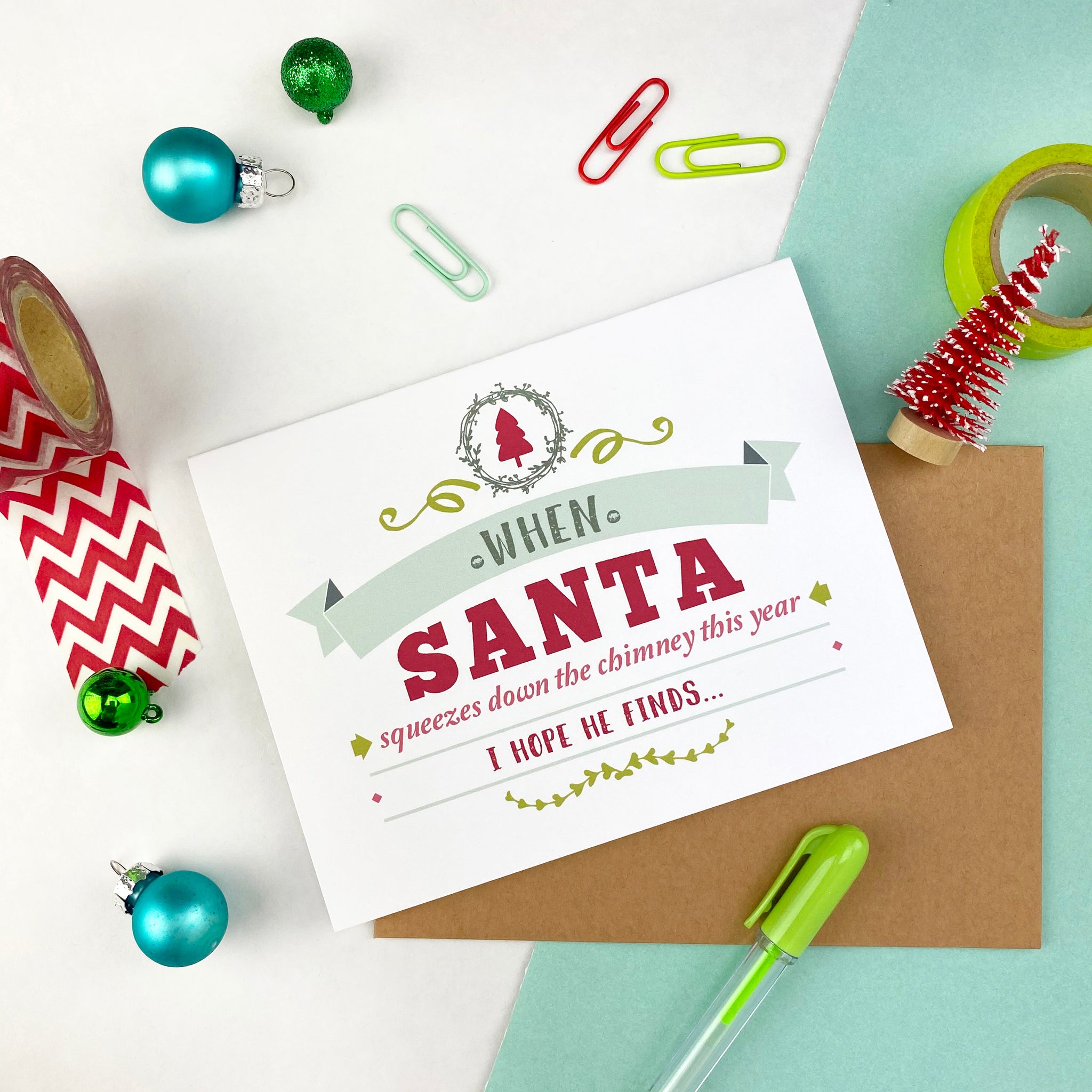 Santa Squeeze Christmas Card